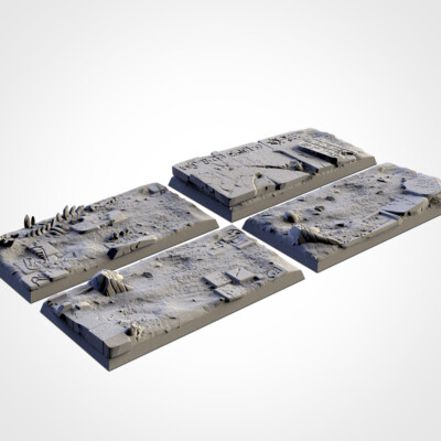 Armies of the Sand : 50mm Rectangle Base Set  Tomb Proxy 3D Resin Printed