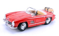 Vintage 1957 Bburago Red Mercedes Benz 300SL Roadster 1:18 Die Cast-Italy-No Box