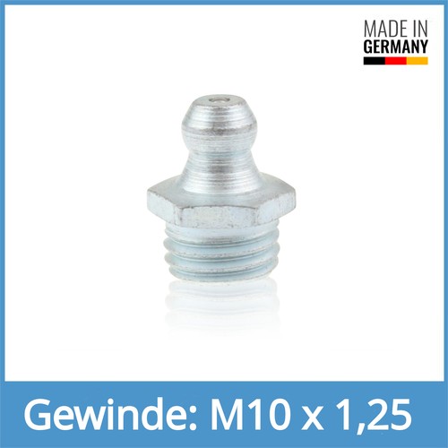 DIN 71412 A (H1) M10 x 1,25 Stahl verzinkt Kegelschmiernippel Schmiernippel - 第 1/1 張圖片