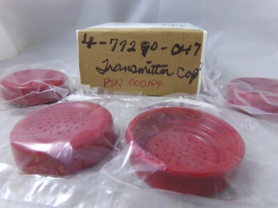 NOS ITT Telecom 4-792-90-047 PSN 000154 Red Transmitter Caps, 4 In Box 072622WT3