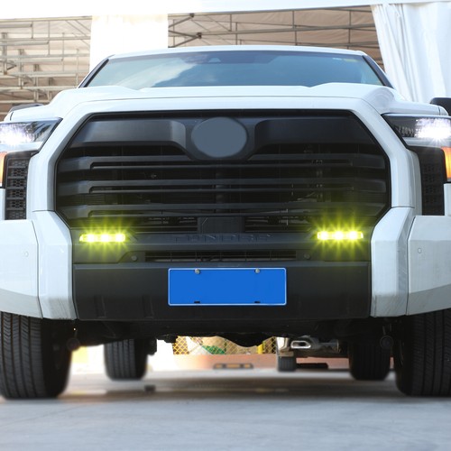 Yellow Pre-cut Front Fog Light Overlay Film Cover Vinyls Fits Tundra 2022-2025 - Picture 9 of 11