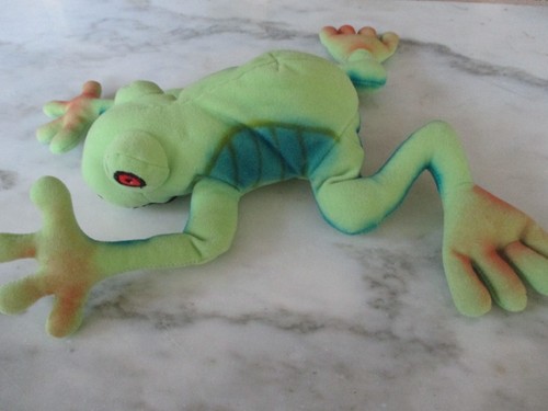 Tree Frog 10" Plush in Climb Pose-Red Stitched Eyes Colorful -Big Limbs - Picture 3 of 4