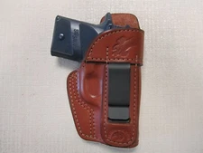 Fits Sig P938 Iwb BROWN leather formed holster with body shield Braids Holsters