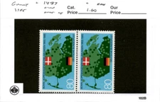 Germany, Postage Stamp, #1437 Pair Mint NH, 1985 Map, Flags (AB)