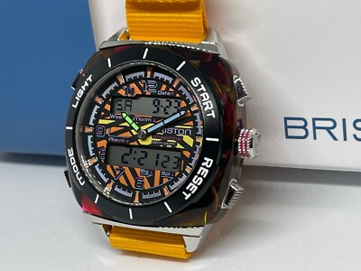 Briston Streamliner Adventure AnalogDigital Black Orange NEW 221144.SA.SO.43.NMA