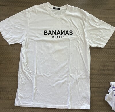 Bananas Monkey White Adult XL Mens/Women Shirt T-shirt Streetwear Design