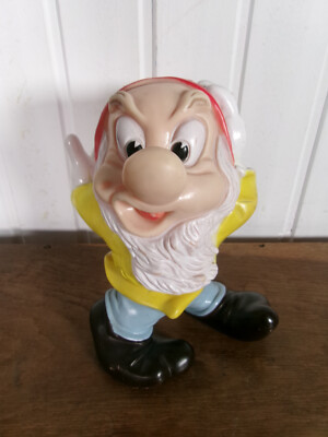 Figurine Disney 'Pouêt Grincheux' LEDRA Années 60, 24 Cm - Blanche Neige Et Les 7 Nains