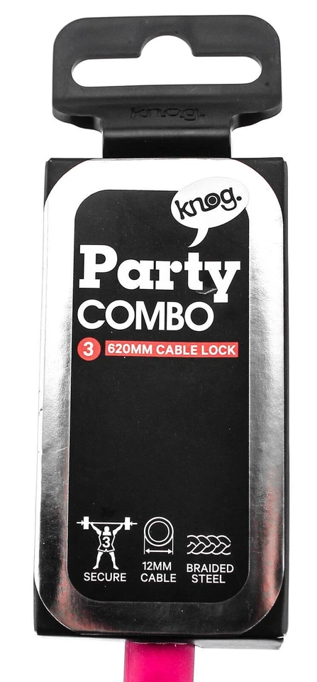 Knog Party Combo 620mm Combination Bike Lock Braided Steel Rose Pink New - Image 4 of 4