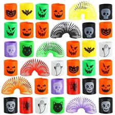 Halloween Coil Springs for Kids, 36pcs Assorted Halloween Theme Pattern Sprin...
