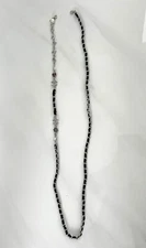 Chanel Detachable 33 Inch Black Silver Chain for Sunglasses Eyeglasses