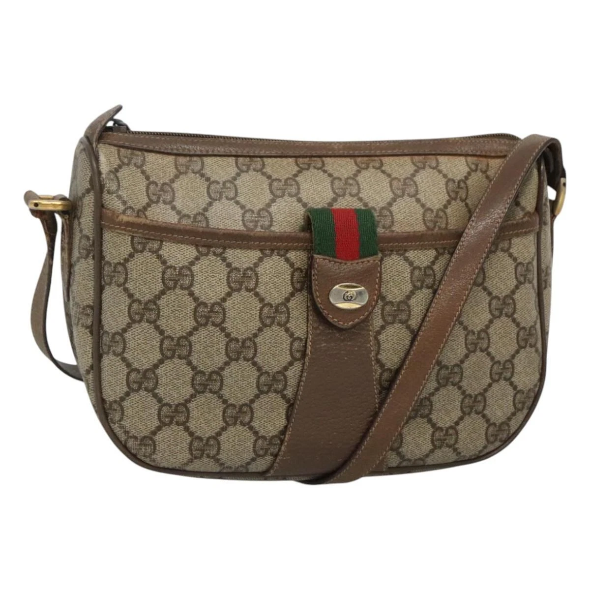 Sac GUCCI GG Supreme Web Sherry Line PVC beige or 89 02 032 authentique BA728