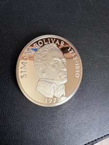 1975 Simon Bolivar 5oz Silver Proof Coin