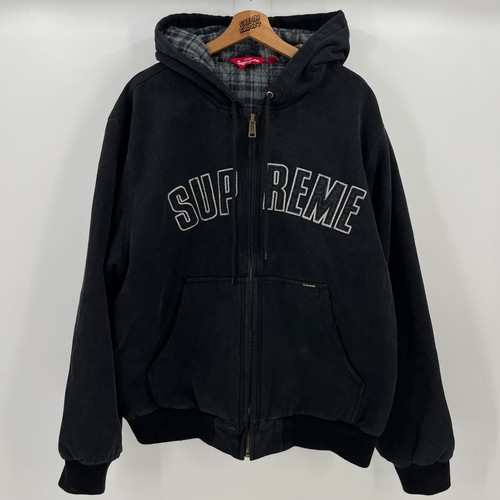 FW25 2025 Supreme NYC Reflective Arc Flannel Lined Hooded Work Jacket Zip Up M