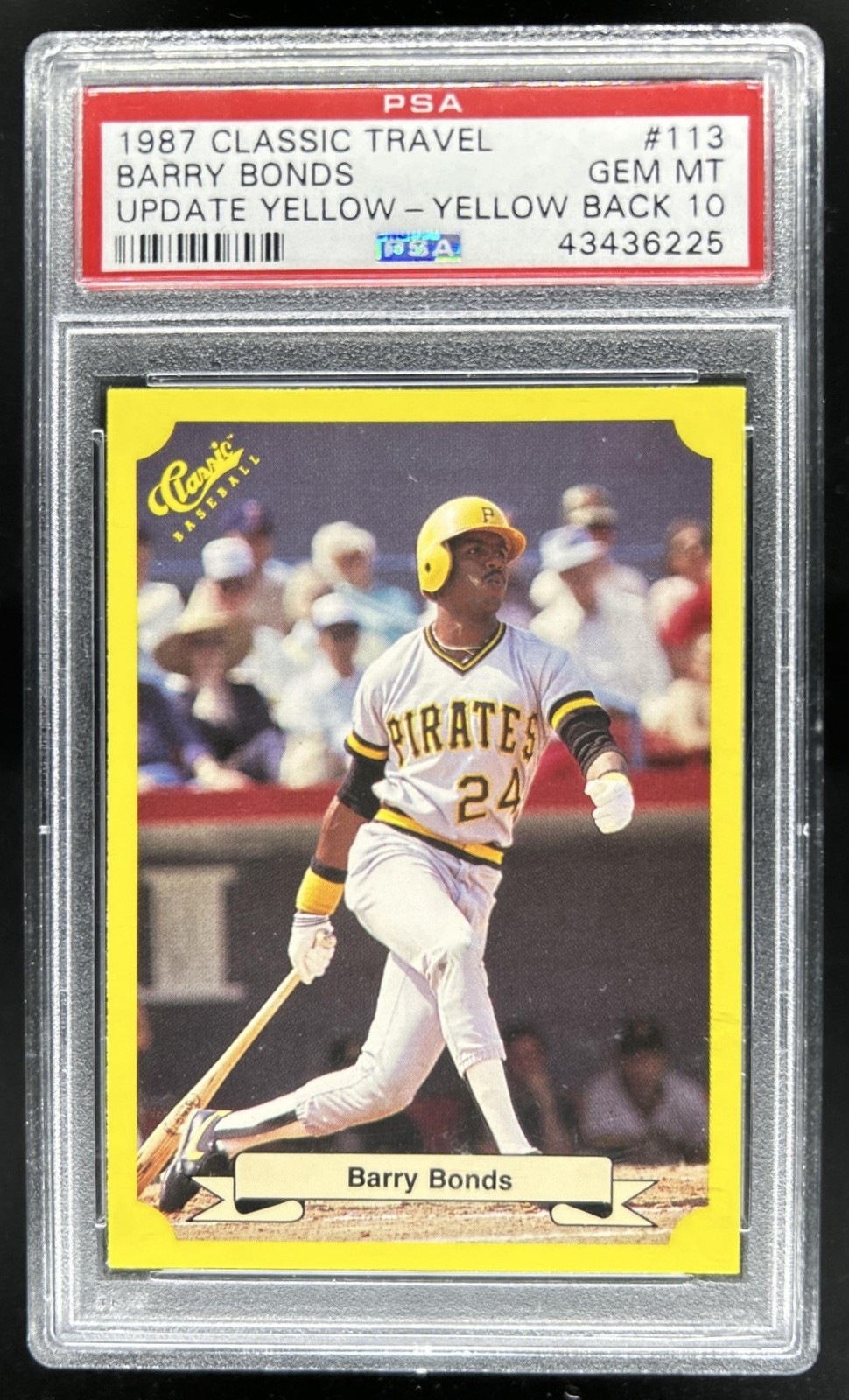 1987 Classic Travel Barry Bonds Update Yellow-Yellow Back #113 PSA 10 GEM MINT