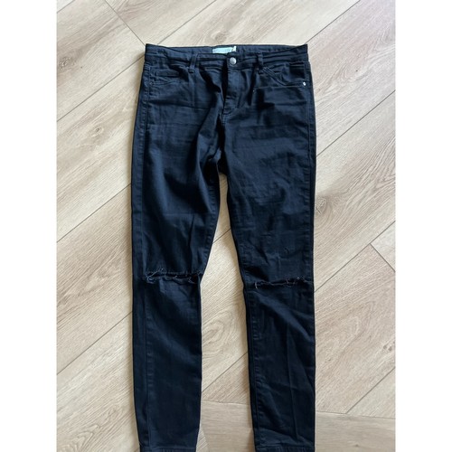 Topshop Moto Leigh Black Distressed Knee Skinny Jeans Women's Size W30 L30 - Picture 3 of 10