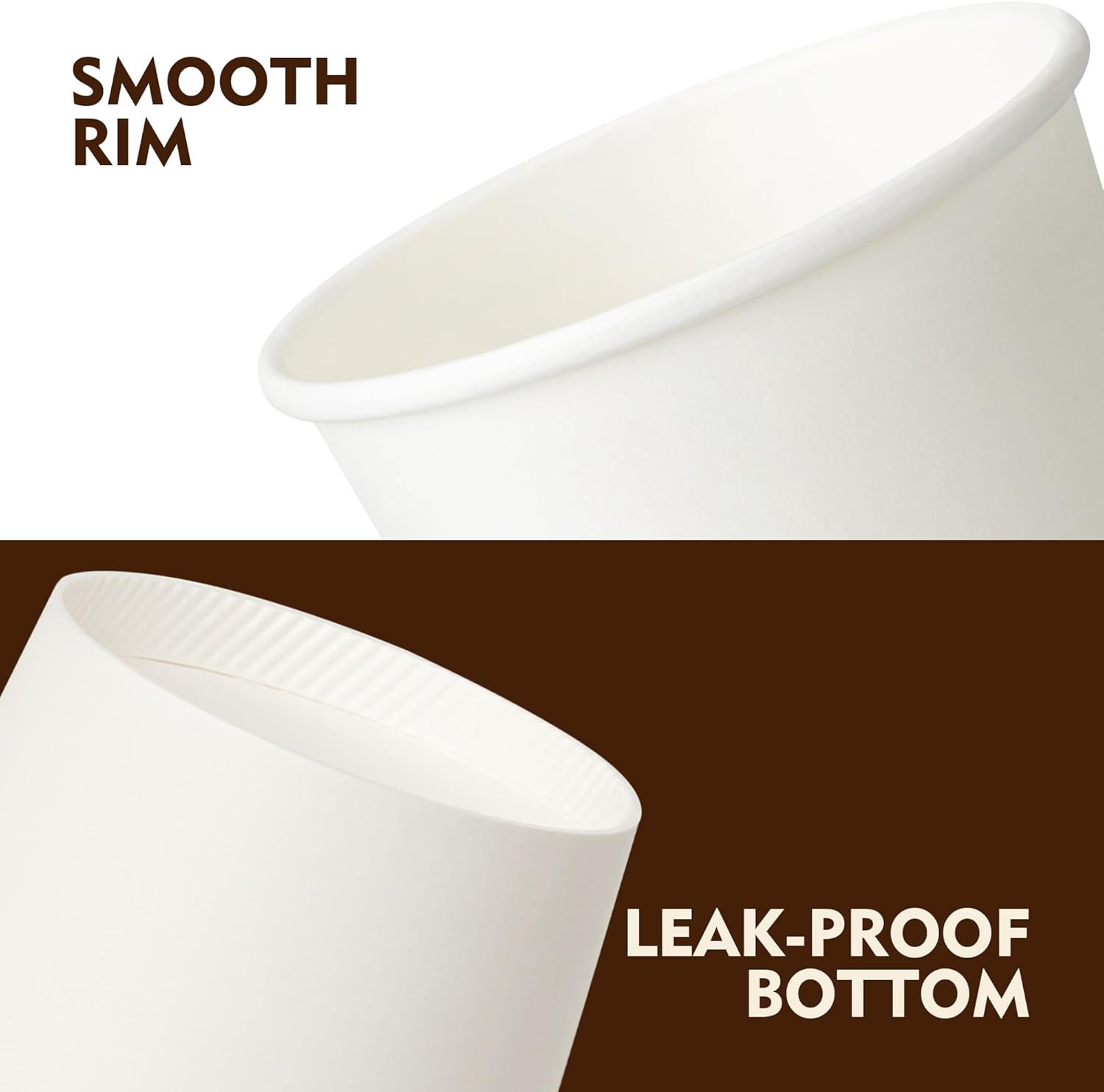 12 Oz 300 Pack Disposable Paper Coffee Cups, Bulk White Hot to Go Cups for Hot C