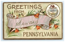 Vintage 1910 Greetings Seward Pennsylvania PA Postcard