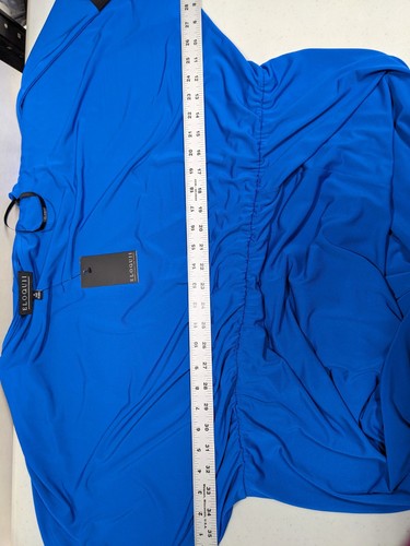 NWT ELOQUII Maxi Dress Womens 24 Blue Short Sleeve Dressy Casual #8700 - Picture 7 of 8