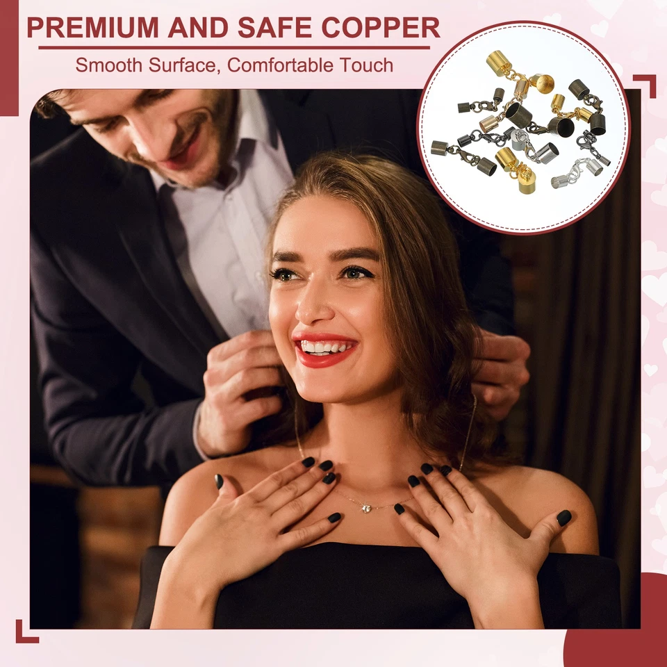 10 piezas tapas de cuero de 0,2 pulgadas con hebillas de cola de broche de langosta negras Foto 4 de 4