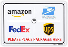 Package Delivery Sign for Outside, Home Box - Metal Aluminum Rust Free - 7" X 9.