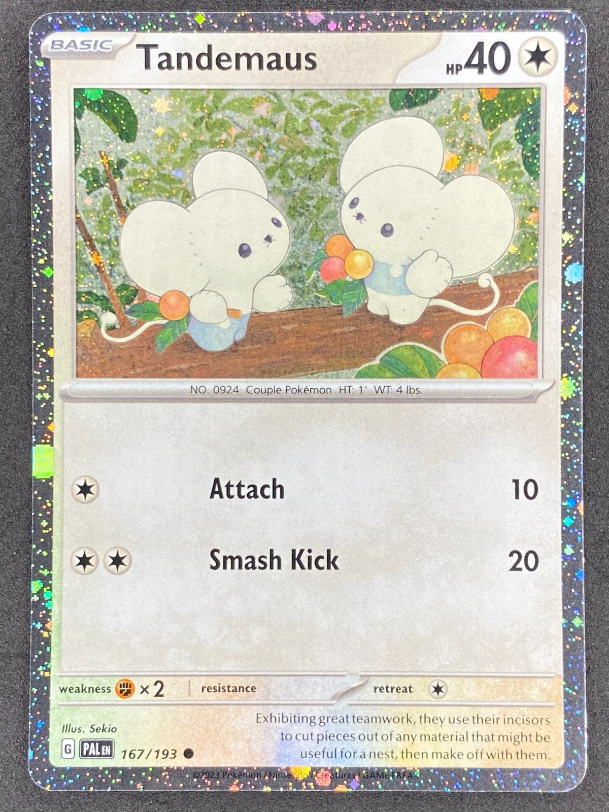 Pokémon Tandemaus Cosmos Holo 167/193 PAL Paldea Evolved NM