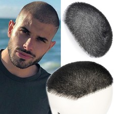 Ultra Thin Skin Mens Toupee Hairpiece Invisible PU Buzz Hair Systems Replacement
