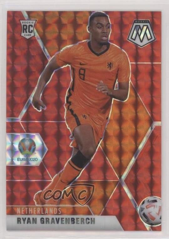 2021 Panini Mosaic UEFA Euro 2020 Red Mosaic Prizm Ryan Gravenberch #148 1b8