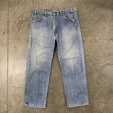 Vintage Levi’s 505 Orange Tab Denim Jeans 35x27 Made In USA 80s 90s Light