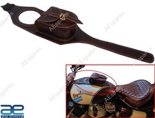 Combustible Tanque de Gas Cinturón Con Bolsa Marrón Cuero Para Real Enfield