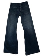 1970s Seafarer Rare Vintage Dungarees Denim Bell Bottom Sailor Pants 32x32