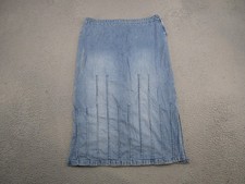Vintage Christopher CJ Banks Blue Denim Jean Skirt Size 14 Modest Gardening Farm