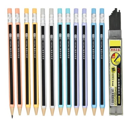 mechanical pencils (wood like) 12-Pack Colorful Wood-Imitating Automatic Penc...
