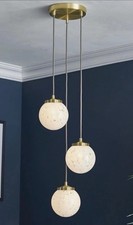 Luxurious 3 light glass globe cluster ceiling light pendant chandelier RRP £82