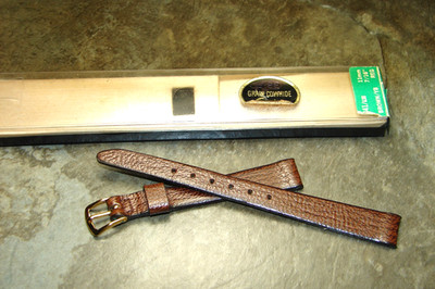 Ladies,Speidel 11mm (7/16'')Brown Genuine Leather Watch Band Strap NOS 441/630