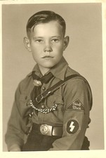 **MUST SEE! Studio Close Up Pic Young German Uniformed Jugend Boy Posed!!!**