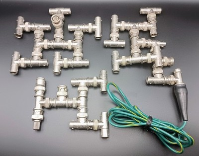 50-ohm BNC T Connectors for Coaxial Cable Plus Ground Wire and Terminator