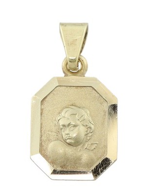 MIAMAR 1046985 Mädchen Anhänger Schutzengel 14 Karat (585) Gelbgold