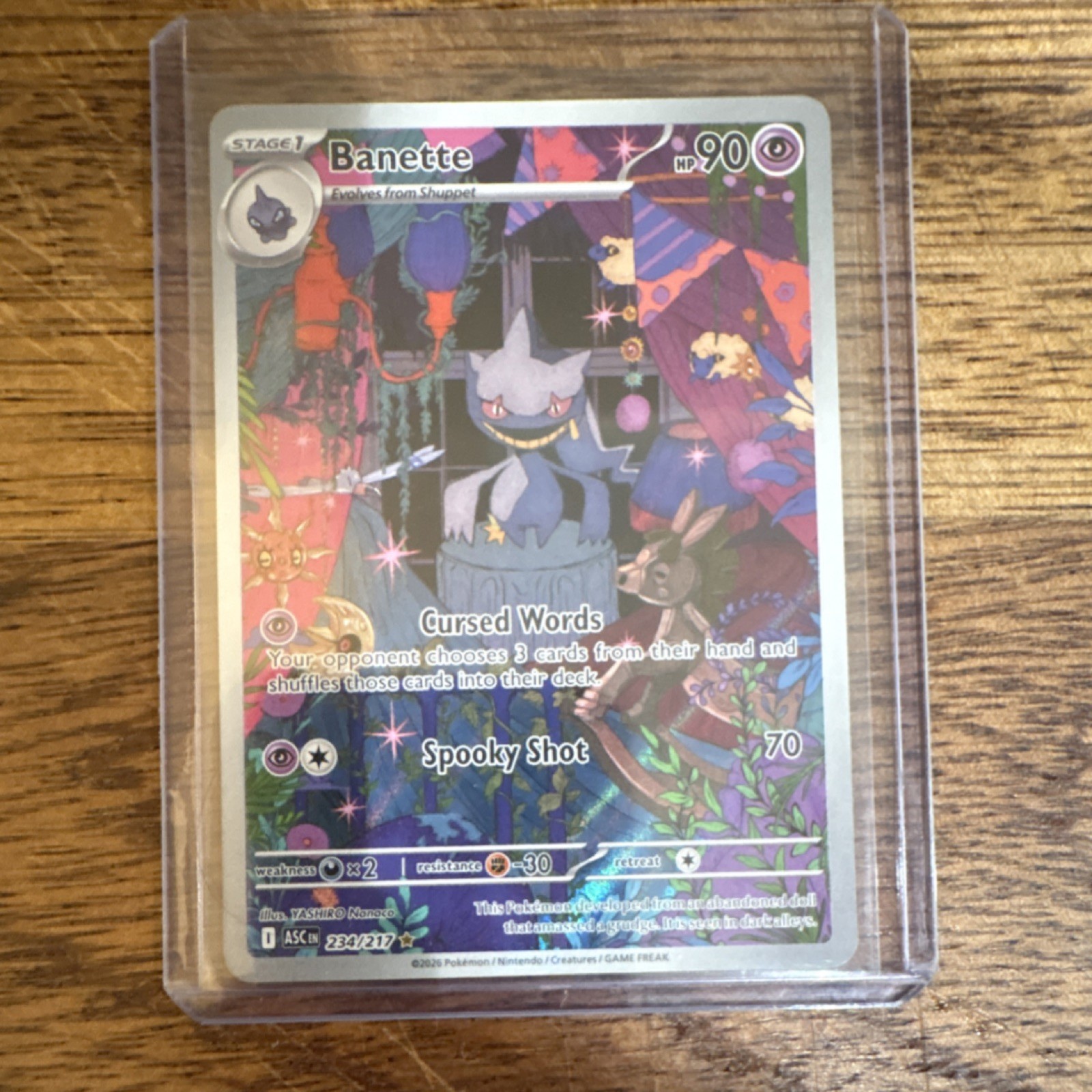 Pokémon Banette Holo Card Stage 1 90 HP 70 Attack 234/217 ASC Nintendo