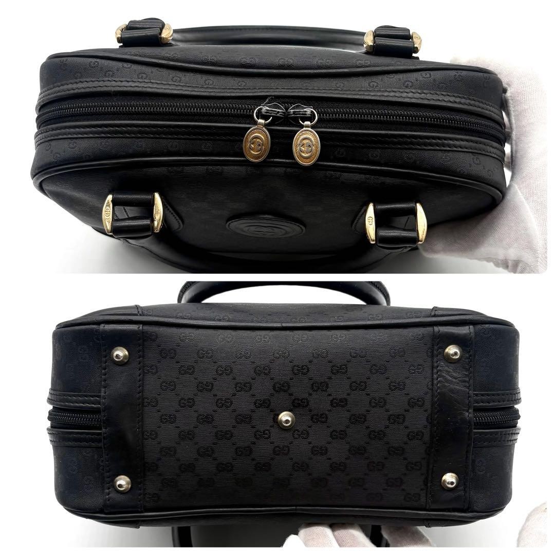 GUCCI Micro GG Interlocking Leather Handbag Black Authentic Excellent Condition — image 5