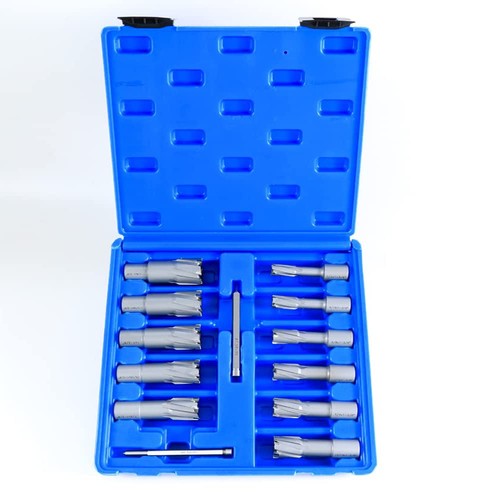 Set di taglierine anulari in metallo duro TCT 13 pezzi, gambo saldato 3/4", profondità di taglio 1-3/8" a... - Foto 2 di 9