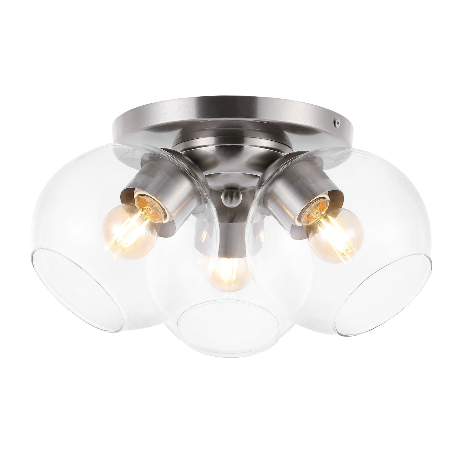 Jonathan Y JYL7568 Iris 3-Light 12W Nickel LED Flush Mount