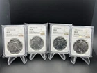 Lot Of 4 - 1987, 88, 89 And 90 American Silver Eagles $1 MS 69 NGC Sequential