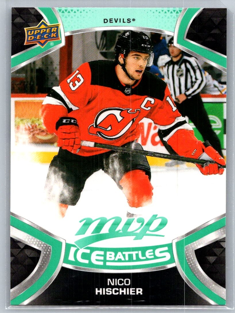 Nico Hischier 113 2021-22 Upper Deck MVP Ice Battles New Jersey Devils Card