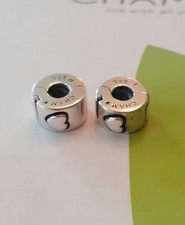 CHAMILIA 2 x Heart Clip  lock Locks charms 925 sterling silver