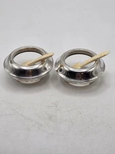 Frank M. Whiting Sterling Rimmed Salt Cellar Set Of 2 With Dippers