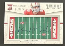 2013 Prominence Rookie Field Plates Signatures 47/225 Vance McDonald #197 Auto