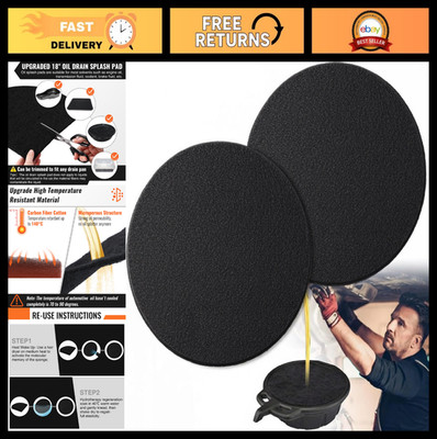 18'' Round Oil Drain Splash Pad - 2 Pcs Anti-Splash Mat for Oil Changes & Drains
