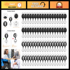 72 Pack Retractable Badge Reels with Clip Key Ring - ID Holder for Nurses, Doc