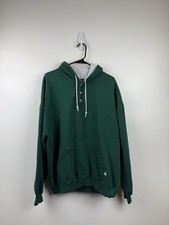 Vintage Russell Athletic Sweatshirt Men  s Size 2XL Hoodie Henley Pullover Green