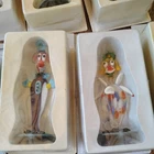 Set Of 9 Vintage Murano Style Clown Glass Art Lot In Original Boxes